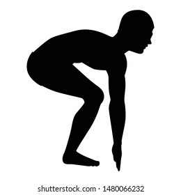 Swimmer silhouette vector, Sport people concept
