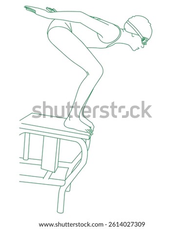 swimmer standing on starting block