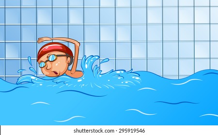 Swimmer swimming in the indoor pool