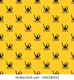 Swimmer in a swimming pool pattern seamless vector repeat geometric yellow for any design