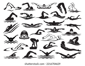 Swimmer Vector Bundle For Print, Swimmer clipart, Swimmer Illustration - Shutterstock ID 2216704629