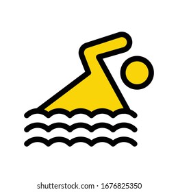 Flachfarbsymbol der Schwimmer-Vektorillustration 