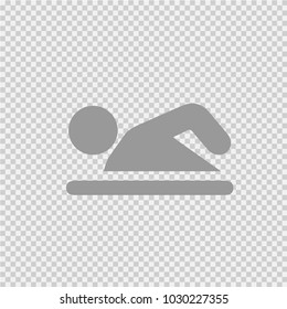 Swimmer vector icon eps 10. Pool swim figure simple isolated pictogram.