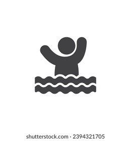 Swimmer vector icon. filled flat sign for mobile concept and web design. Swimming person glyph icon. Symbol, logo illustration. Vector graphics