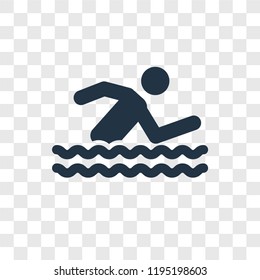 Swimmer vector icon isolated on transparent background, Swimmer transparency logo concept