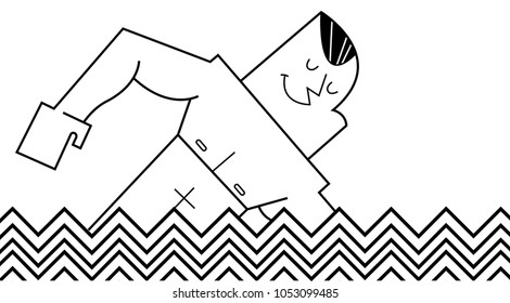 swimmer, vector illustration