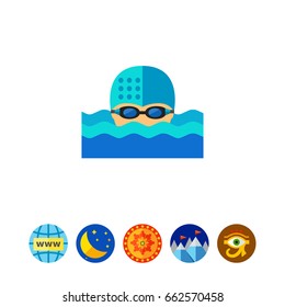 Swimmer in Water Icon