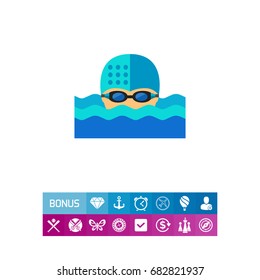 Swimmer in Water Icon