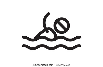 Swimmer in water line icon. linear style sign for mobile concept and web design. Swimming man in swimming pool outline vector icon. Symbol, logo illustration. Pixel perfect vector graphics