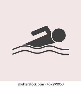 Swimmer web icon. Isolated illustration