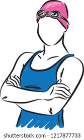 SWIMMER WOMAN VECTOR ILLUSTRATION