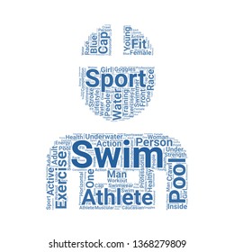 swimmer word cloud. tag cloud about swimmer