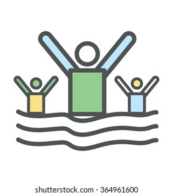 Swimmers Bold Icon Illustration 