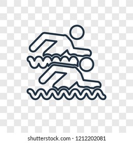 Swimmers concept vector linear icon isolated on transparent background, Swimmers concept transparency concept in outline style