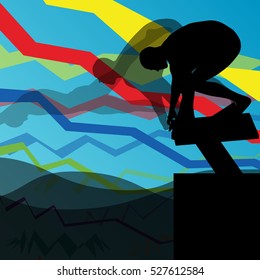 Swimmers diving and swimming in water sport pool silhouettes vector abstract background illustration