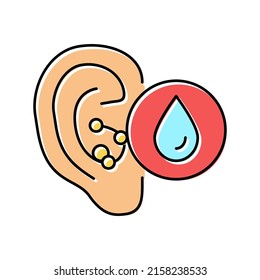 swimmers ear color icon vector. swimmers ear sign. isolated symbol illustration