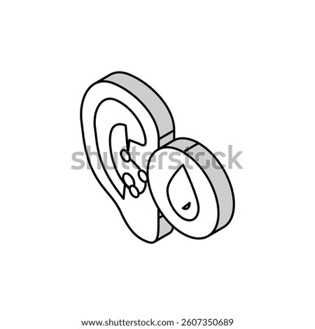 swimmers ear isometric icon vector. swimmers ear sign. isolated symbol illustration