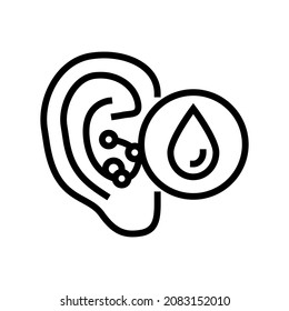 swimmers ear line icon vector. swimmers ear sign. isolated contour symbol black illustration