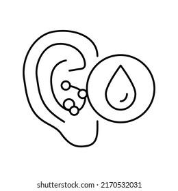 swimmers ear line icon vector. swimmers ear sign. isolated contour symbol black illustration