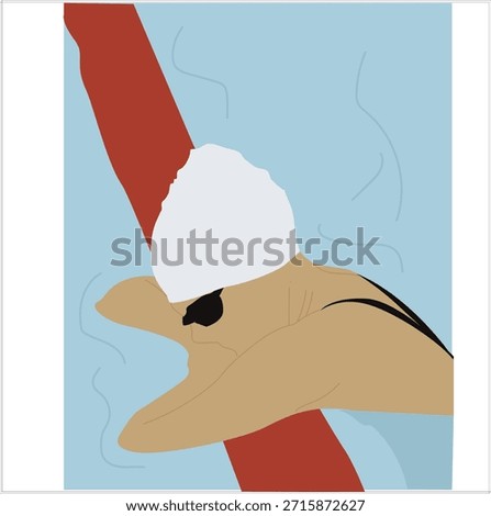 swimmers relax on the pool railing.emale swimmer resting at swimming pool edge indoors, 