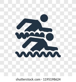 Swimmers vector icon isolated on transparent background, Swimmers transparency logo concept