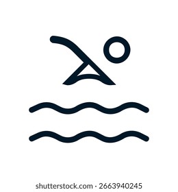 Natação 2 ícone, Sinal de logotipo vetor, Ilustração, forma, design, UX UI ícone, eps editável