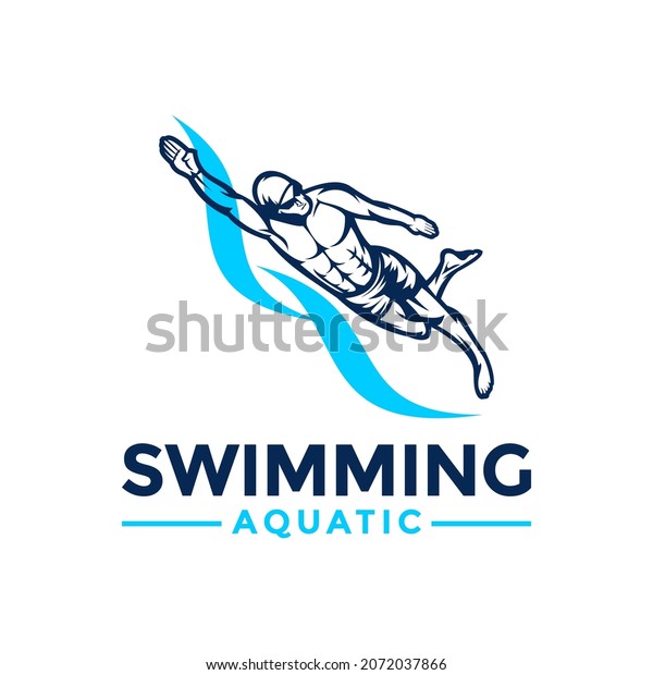 swimming aquatic logo vector\
concept