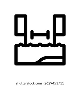 Swimming area. Editable stroke vector icon.