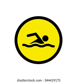 Swimming area and no swimming hazard- warning sign