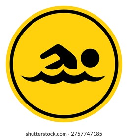 Swimming Area Symbol Sign, Vector Illustration, Isolate On White Background Label.EPS10