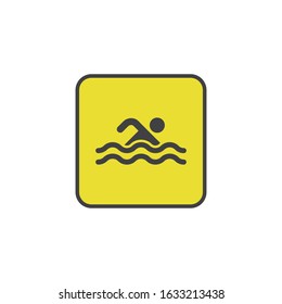 swimming area with a white background. EPS 10