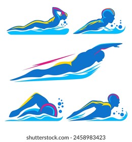 Schwimmsportler Clipart, Schwimmsport Design Silhouette