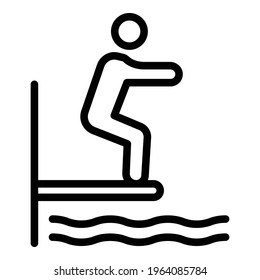 Swimming athlete icon. Outline Swimming athlete vector icon for web design isolated on white background