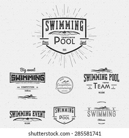 Swimming badges logos and labels for any use. on a white background