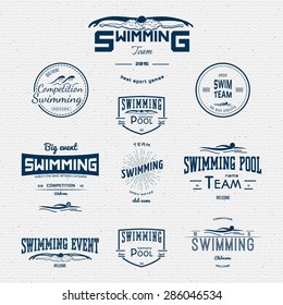 Swimming badges logos and labels for any use. on a white background