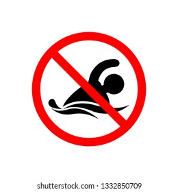 Swimming Banned Icon. Editable vector 64x64 Pixel.