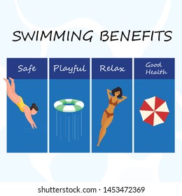 Swimming benefit for general people. vector Illustration