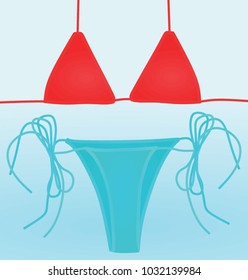 Swimming bikini. vector illustration