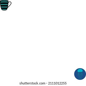 Swimming blue jellyfish, illustration, vector on a white background.