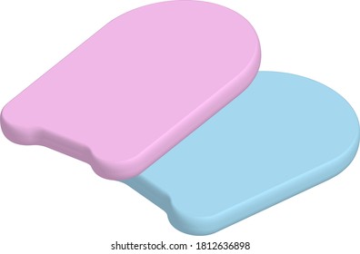 Swimming board isolated vector illustration