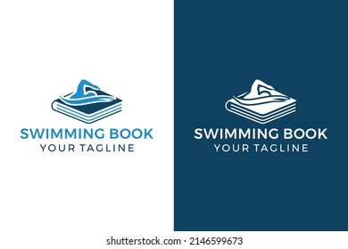 Swimming Book Instruction Logo Design