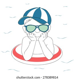 Swimming boy