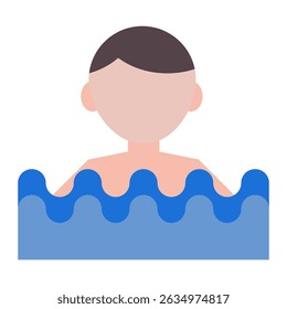 Swimming boy isolated on white background
