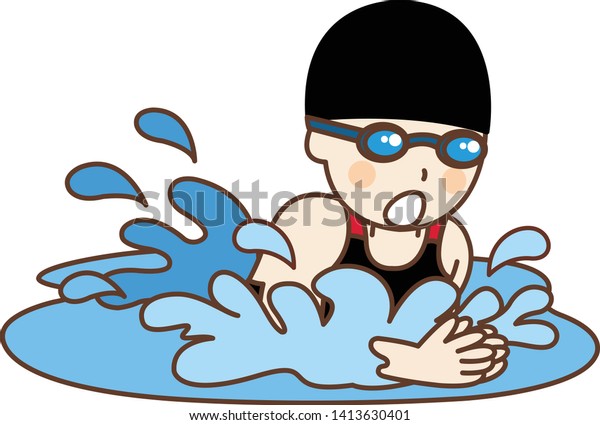 Swimming Breaststroke Woman Water Stock Vector (Royalty Free ...