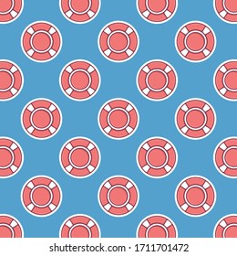 Swimming Buoy Ring Repeat Seamless Pattern Design Background