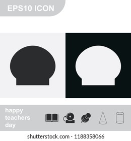 Swimming Cap Flat Black And White Vector Icon.