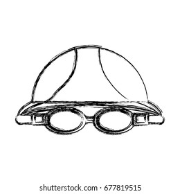 Swimming cap and glasses