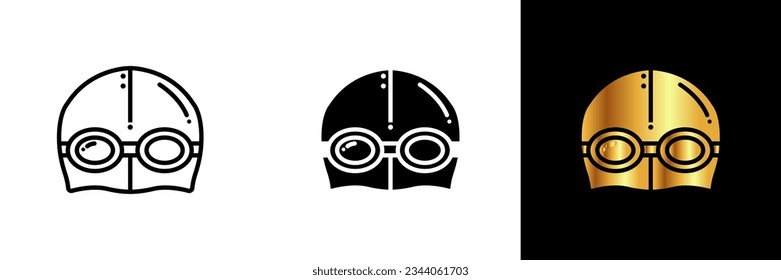 The Swimming Cap Icon depicts a crucial accessory for swimmers, designed to protect the hair and improve hydrodynamics in the water.