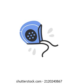 Swimming cap icon. For water polo, underwater rugby, football and hockey players. Water sports equipment. Swimming pool and sport concept. Vector illustration.