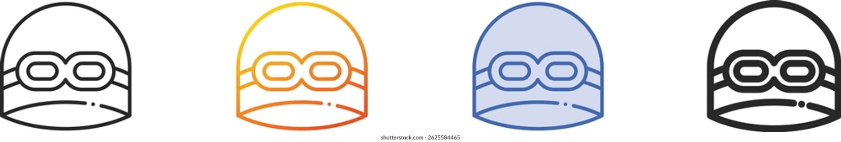 swimming cap icon.Thin Linear, Gradient, Blue Stroke and bold Style Design Isolated On White Background